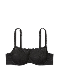 Кружевной комплект Victoria's Secret Pink бюстгальтер и трусики тонг 1159832721 (Черный L)
