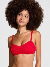 Кружевной комплект белья Victoria's Secret Pink баралетт и трусики тонг 1159832786 (Красный L)
