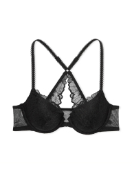Шикарный комплект Victoria's Secret бюстгальтер и трусики тонг 1159832874 (Черный 34C/M)