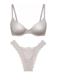 Комплект белья Victoria's Secret бюст и трусики бразильяны 1159832972 (Серый 38B/L)