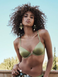 Жіночий комплект білизни Victoria's Secret ліф та трусики тонг 1159833787 (Зелений 34B/M)