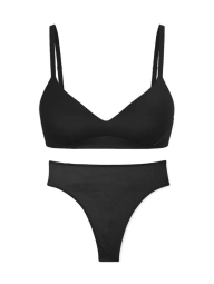 Комплект белья Victoria's Secret бюст и трусики тонг 1159833079 (Черный XS)
