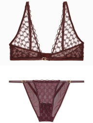 Комплект белья Victoria's Secret из искусственной кожи 1159833124 (Коричневый S)