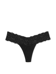 Кружевной комплект белья Victoria's Secret бралетт и трусики тонг 1159833135 (Черный XXL)