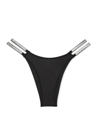 Комплект белья со стразами Victoria's Secret лиф Push-up и трусики бразильяны 1159833221 (Черный 34C/S)