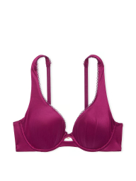 Женский комплект белья Victoria's Secret лиф и трусики тонг 1159833184 (Бордовый 32B/XS)