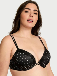Женский комплект белья Victoria's Secret бюст Push-Up и трусики стринги 1159833192 (Черный 34B/S)
