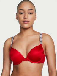 Женский комплект белья Victoria's Secret бюст Push-Up и трусики бразильяны 1159833228 (Красный 40C/XXL)