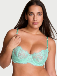 Кружевной комплект белья Victoria's Secret бюст и трусики стринги 1159833380 (Бирюзовый 34C/M)