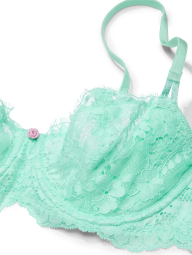 Кружевной комплект белья Victoria's Secret бюст и трусики стринги 1159833380 (Бирюзовый 34C/M)