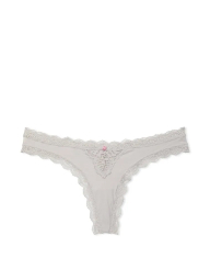 Эффектный комплект Victoria's Secret бюст Push-Up и трусики тонг 1159833442 (Серый 32C/S)