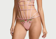 Розкішний комплект Victoria's Secret корсет та трусики бразилії 1159833532 (Рожевий S)