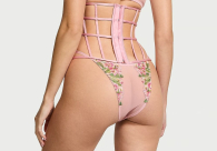Розкішний комплект Victoria's Secret корсет та трусики бразилії 1159833532 (Рожевий S)