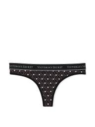 Жіночий комплект білизни Victoria's Secret погруддя та трусики тонг 1159833627 (Чорний 34C/M)