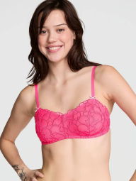 Комплект білизни з вишивкою Victoria's Secret Pink бралетт та трусики чики 1159833866 (Рожевий S)