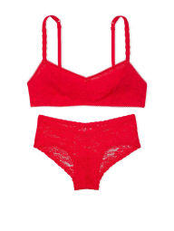 Мереживний комплект білизни Victoria's Secret Pink браслет і трусики чіки 1159833917 (Червоний XS)
