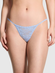 Мереживний комплект білизни Victoria's Secret Pink корсетний топ та трусики стрінги 1159833925 (Блакитний M)
