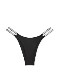 Комплект білизни зі стразами Victoria's Secret ліф Push-up та трусики бразилії 1159833947 (Чорний 32C/S)