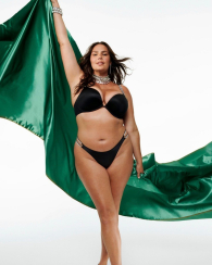 Комплект білизни зі стразами Victoria's Secret ліф Push-up та трусики бразилії 1159833947 (Чорний 32C/S)