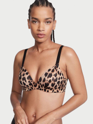 Комплект белья Victoria's Secret бюст и трусики бразильяны 1159834054 (Черный/Леопардовый 38DDD/XL)