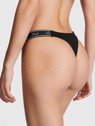 Жіночий комплект білизни Victoria's Secret PINK погруддя Push Up і трусики тонг 1159834329 (Чорний 32C/S)