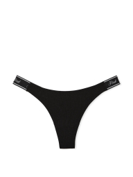 Жіночий комплект білизни Victoria's Secret PINK погруддя Push Up і трусики тонг 1159834329 (Чорний 32C/S)