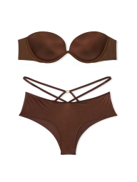 Комплект белья Victoria's Secret бюст Push-up и трусики чики 1159834337 (Коричневый 32C/S)