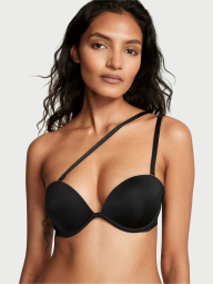 Комплект белья Victoria's Secret бюст Push-up и трусики тонг 1159834340 (Черный 32C/S)
