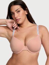 Женский комплект белья Victoria's Secret лиф и трусики танга 1159834358 (Белый/Розовый 32B/XS)