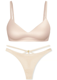Комплект белья Victoria's Secret бюст и трусики тонг 1159834383 (Бежевый XL)