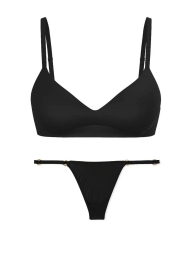 Комплект білизни Victoria's Secret бюст та трусики стрінги 1159834428 (Чорний M)