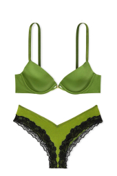 Женский комплект белья Victoria's Secret лиф и трусики чики 1159834658 (Зеленый 36C/M)