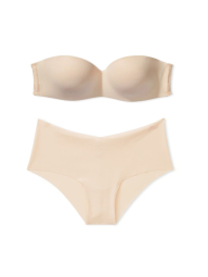 Комплект белья Victoria's Secret Pink бюст Push-Up и бесшовные трусики чики 1159834716 (Бежевый 36A/M)