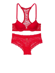 Женский комплект белья Victoria's Secret лиф и трусики чики 1159834765 (Красный 34B/S)
