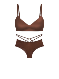 Комплект белья Victoria's Secret бюст и трусики чики 1159835061 (Коричневый XL)