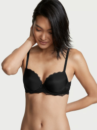 Женский комплект белья Victoria's Secret лиф и трусики стринги 1159835066 (Черный 34A/S)