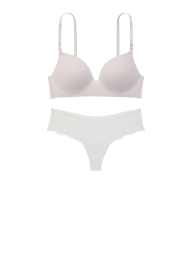 Комплект білизни Victoria's Secret погруддя Push-Up та трусики тонг 1159835496 (Сірий 34B/S)