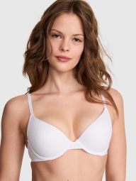 Базовый комплект белья Victoria's Secret PINK бюст Push Up и трусики тонг 1159835504 (Белый 32C/S)