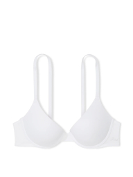 Базовий комплект білизни Victoria's Secret PINK бюст Push Up та трусики тонг 1159835504 (Білий 32C/S)