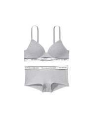 Женский комплект белья Victoria's Secret лиф и трусики шортики 1159835510 (Серый 36B/M)