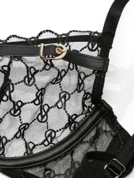 Комплект белья Victoria's Secret бюстгальтер и трусики тонг 1159835551 (Черный 38DDD/XL)