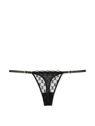 Комплект белья Victoria's Secret бюстгальтер и трусики тонг 1159835551 (Черный 38DDD/XL)