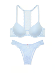 Жіночий комплект білизни Victoria's Secret ліф Push-Up та трусики бразилії 1159836761 (Блакитний 32B/XS)