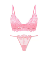 Комплект белья Victoria's Secret бралетт триангл и трусики стринги 1159836779 (Розовый M)