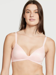Женский комплект белья Victoria's Secret бюст с технологией Infinity Flex и трусики тонг 1159836784 (Розовый 38D/XL)