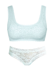 Роскошный кружевной комплект Victoria's Secret бралетт и трусики чики 1159836926 (Голубой XL)