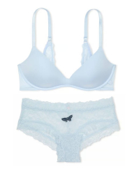 Женский комплект белья Victoria's Secret бюст Push-up и трусики чики 1159837023 (Голубой 36C/L)