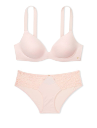 Женский комплект белья Victoria's Secret бюст с технологией Infinity Flex и трусики хипхаггеры 1159837150 (Розовый 34C/M)