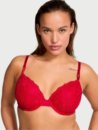 Мереживний комплект білизни Victoria's Secret ліф та бікіні 1159837222 (Червоний 38C/L)