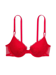 Кружевной комплект белья Victoria's Secret лиф и бикини 1159837222 (Красный 38C/L)